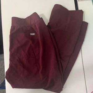 Figs - Burgundy - Size Large/Petite - Livingston Basic Scrub Pants